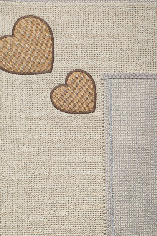 Banyo 2li Paspas Takımı Kalp Bej 60x100