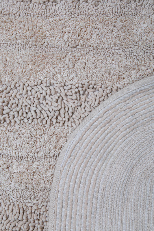 Banyo Oval 2li Paspas Takımı Bej 60x100