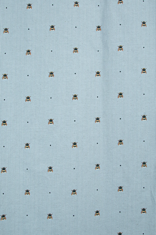 Çocuk Astarlı Fon Perde Arı Desenli Gri 215x180