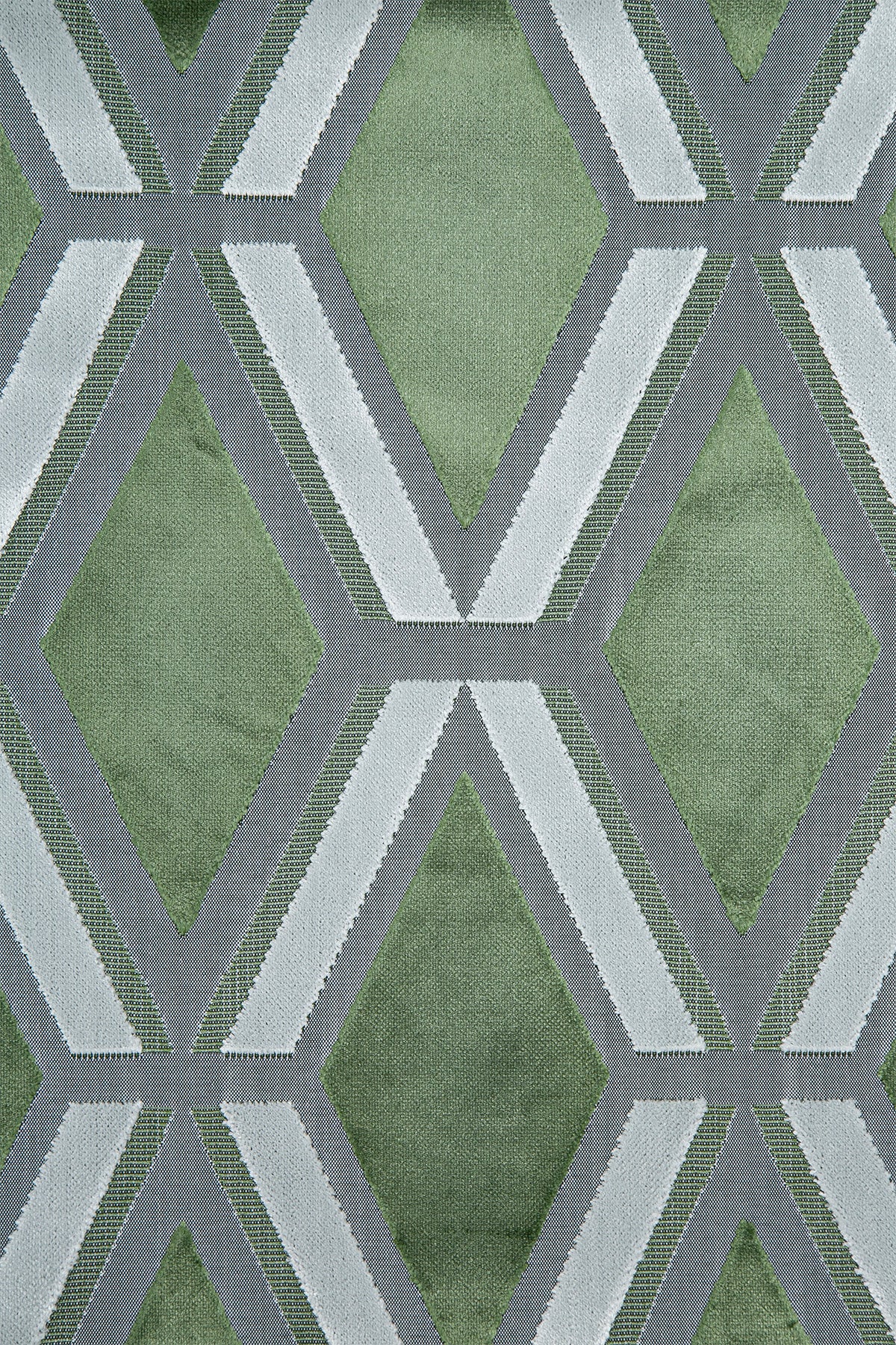 Desenli Kadife Kırlent Kılıfı Yeşil Gri V1 50x50