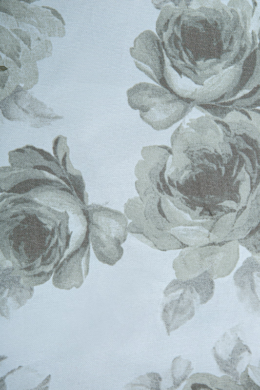 Duck Çiçekli Kırlent Kılıfı Bej Gri V1 40x40