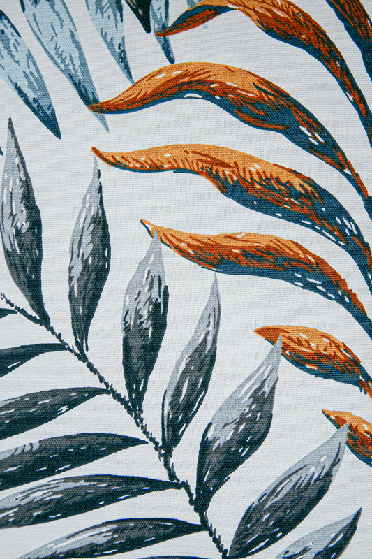 Duck Çiçekli Kırlent Kılıfı Kiremit Mavi 40x40