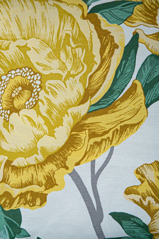 Duck Çiçekli Kırlent Kılıfı Sarı Yeşil 40x40