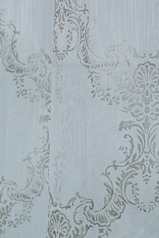 Laura Brode Tül Perde Gümüş 300X280