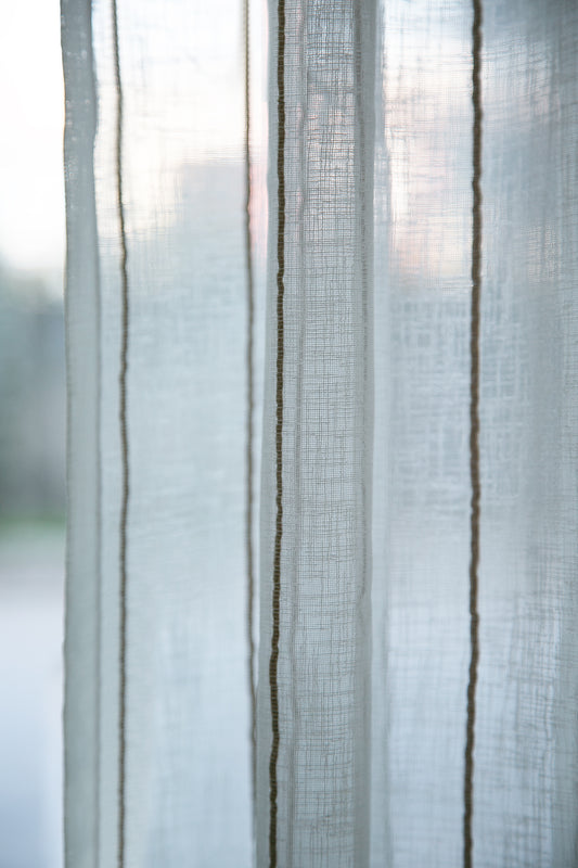 Louison Tül Perde Kahve Çizgili 140x280