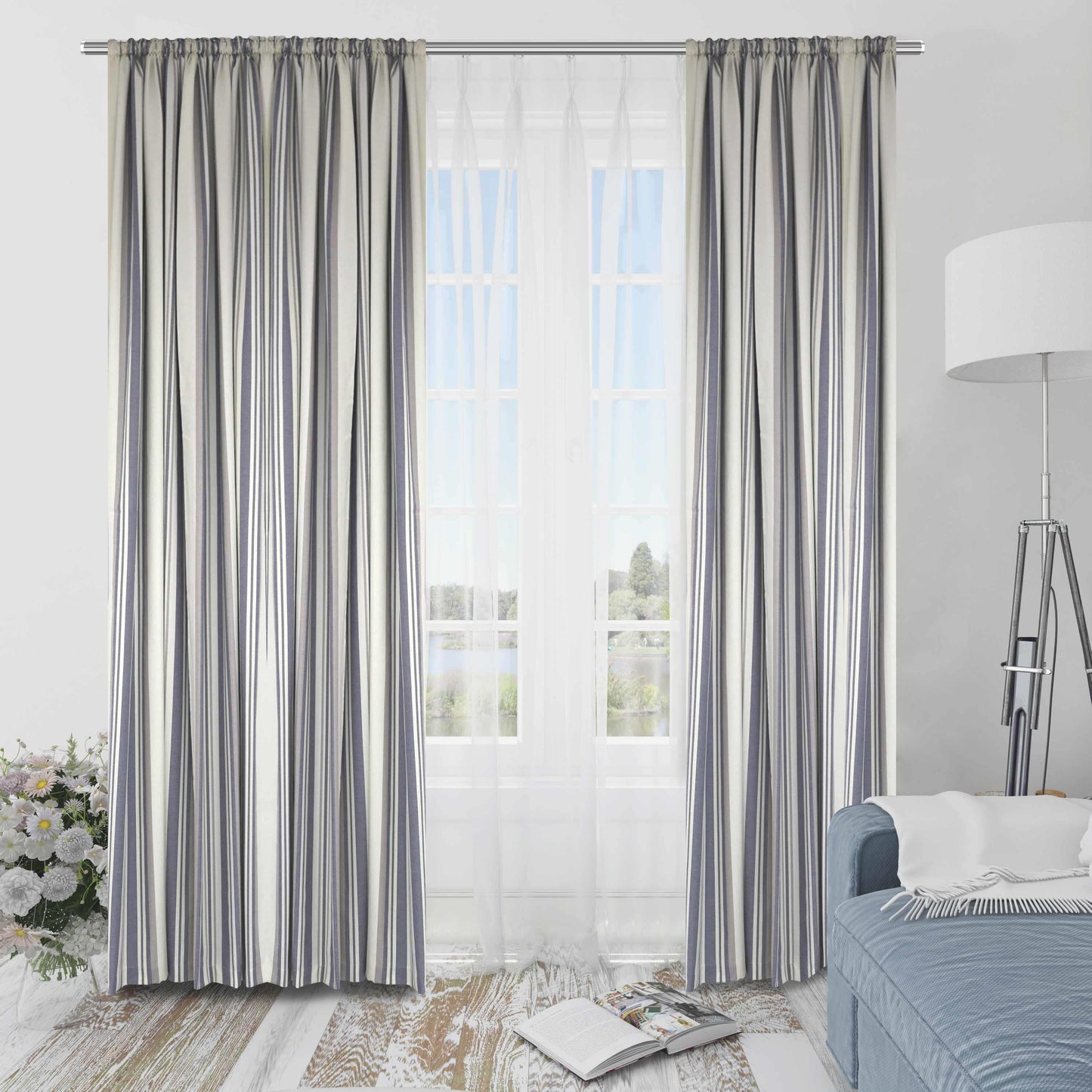 Premier Home Elit Canvas Fon Perde 170X260 Mavi