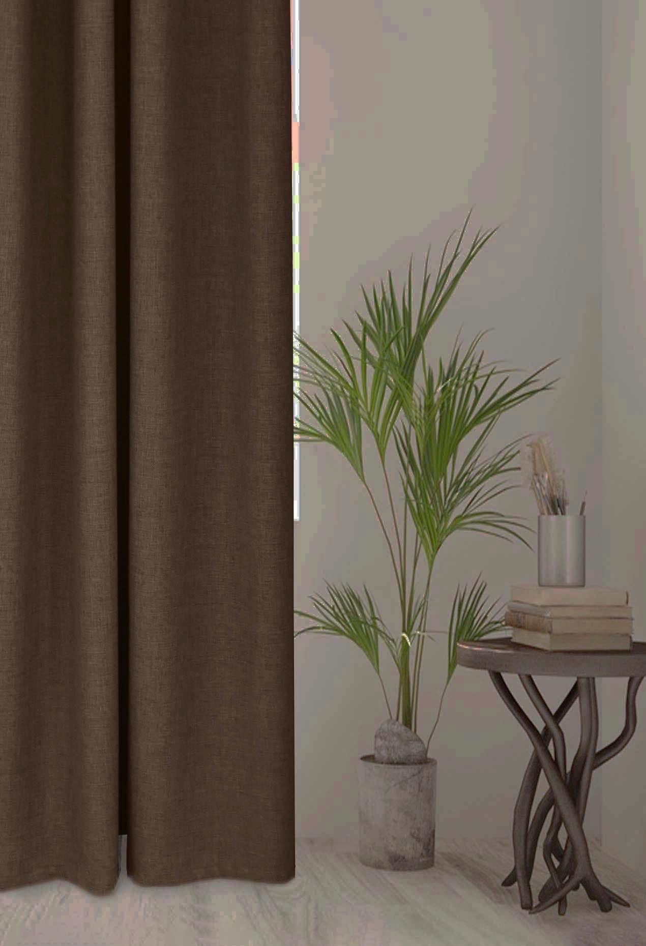 Premier Home Fon Perde Kahverengi 140X270 Tek Kana