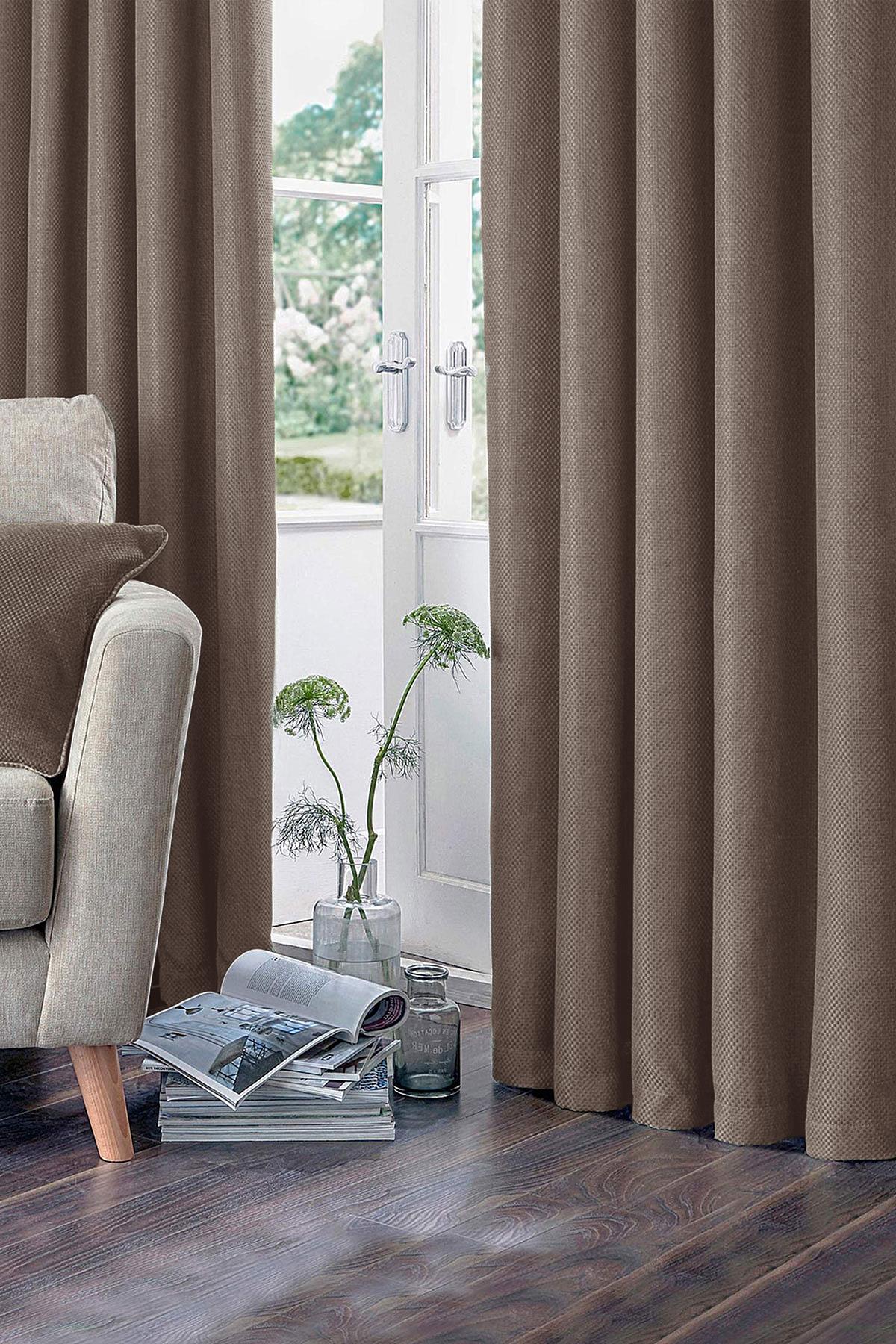Premier Home Fon Perde Kahverengi 140X270 Tek Kana