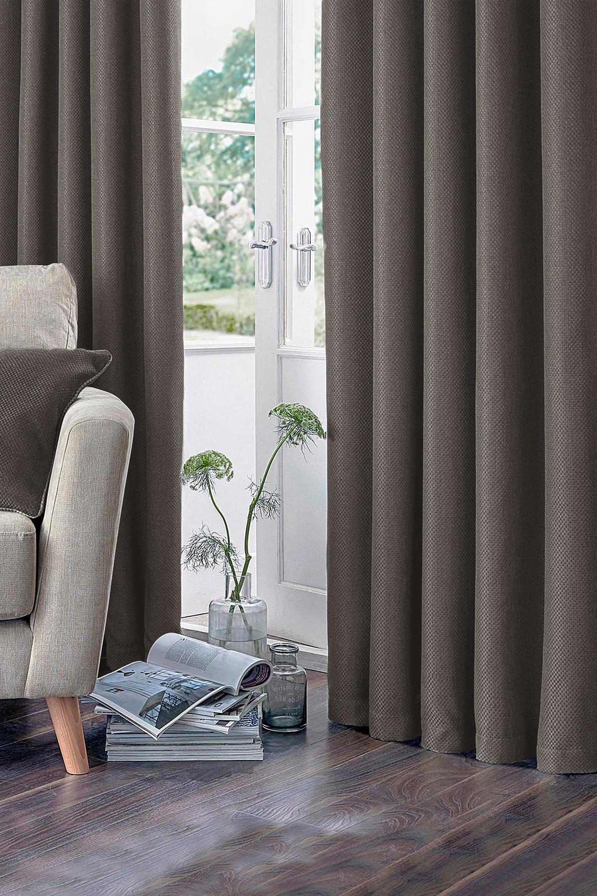 Premier Home Fon Perde Koyu Kahve 140X270 Tek Kana