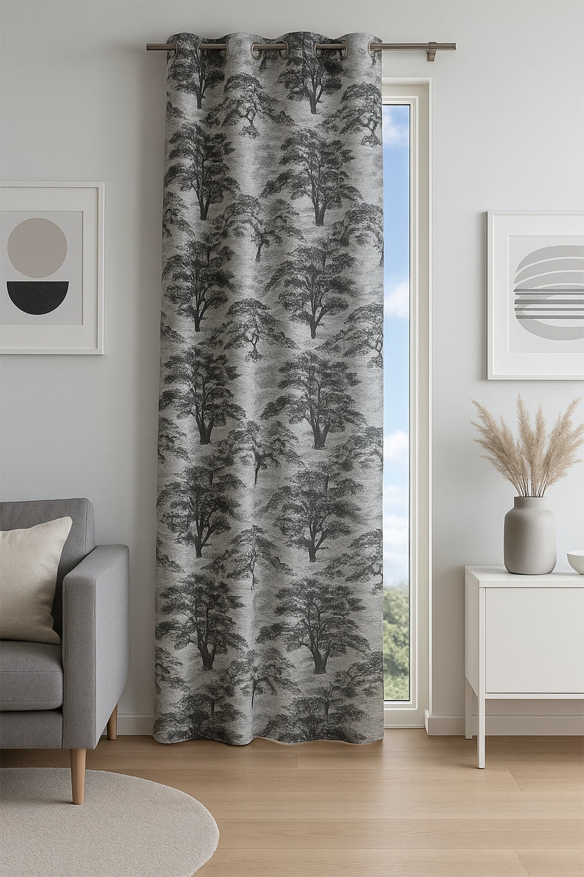 Ancona Halkalı Fon Perde Antrasit 140x260