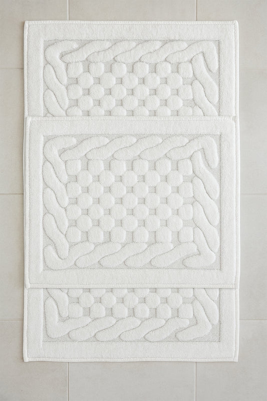 Banyo 2li Paspas Takımı Kırık Beyaz 60x100