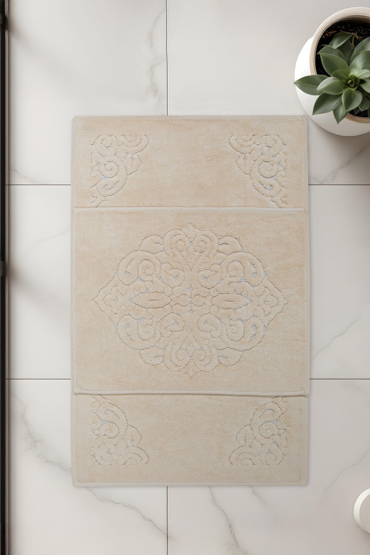 Banyo 2li Paspas Takımı Tuğra Bej 60x100