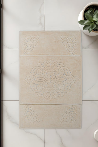 Banyo 2li Paspas Takımı Tuğra Bej 60x100