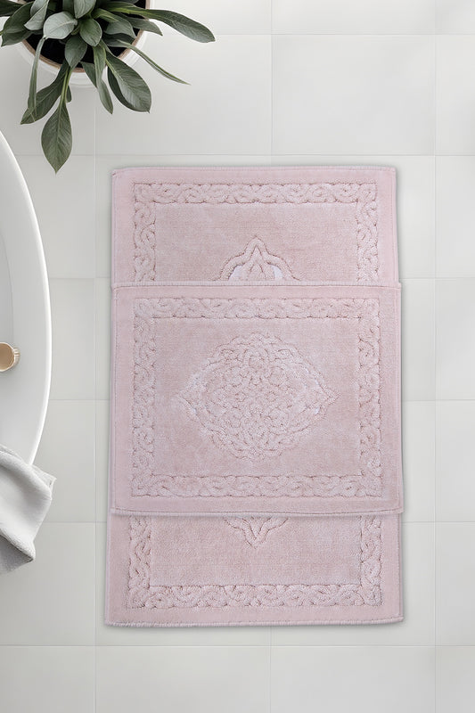 Banyo 2li Paspas Takımı Tuğra Pudra 60x100