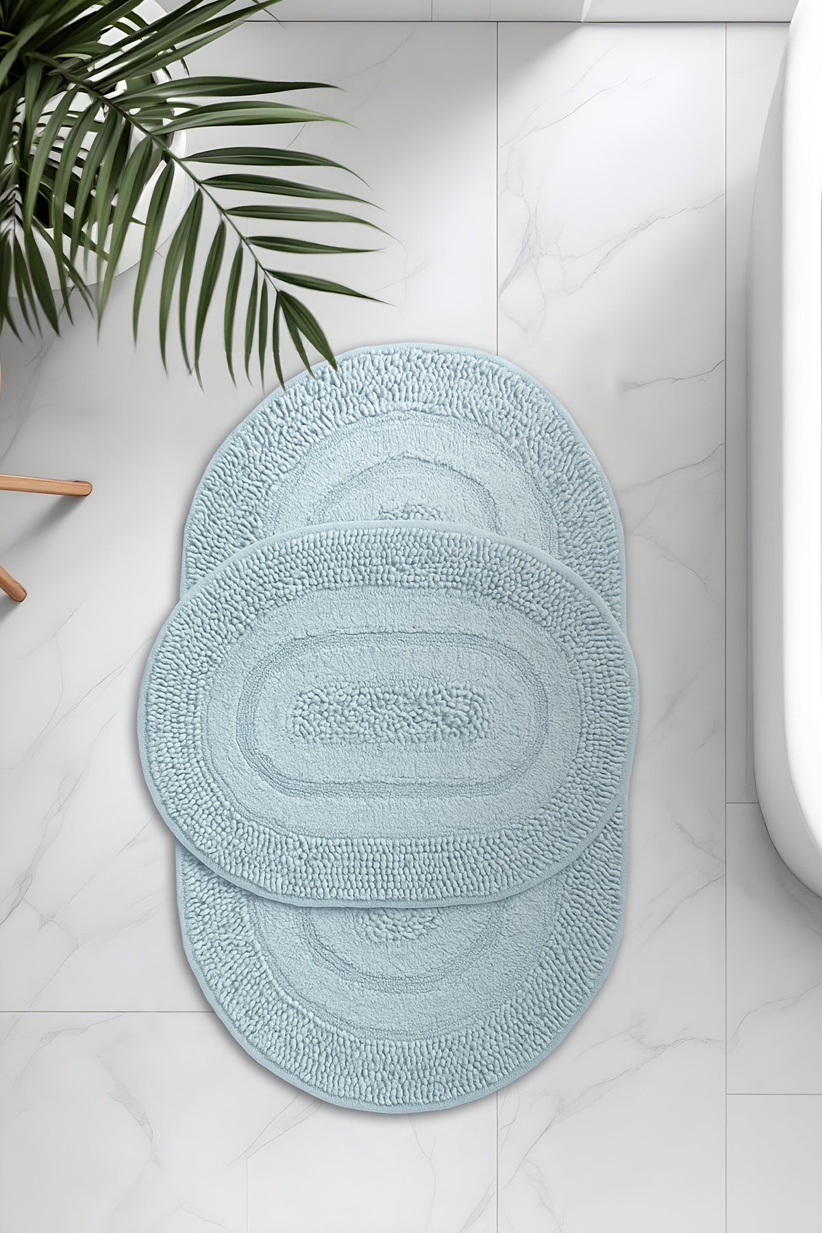 Banyo Oval 2li Paspas Takımı Yeşil 60x100