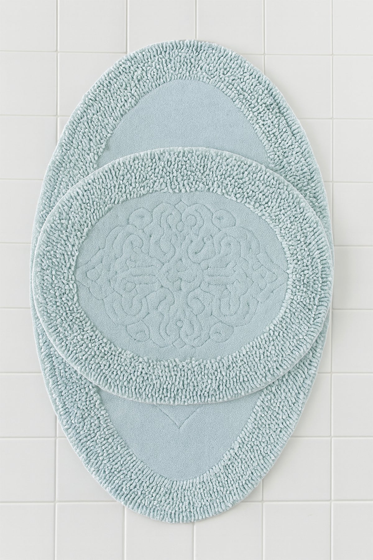 Banyo Yuvarlak 2li Paspas Takımı Turkuaz 60x100