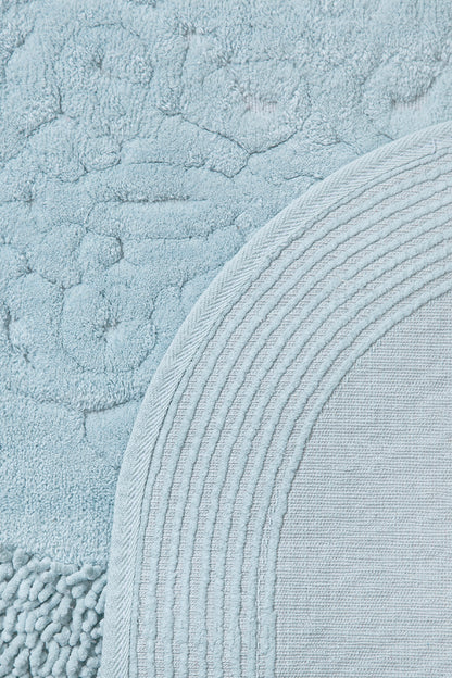 Banyo Yuvarlak 2li Paspas Takımı Turkuaz 60x100