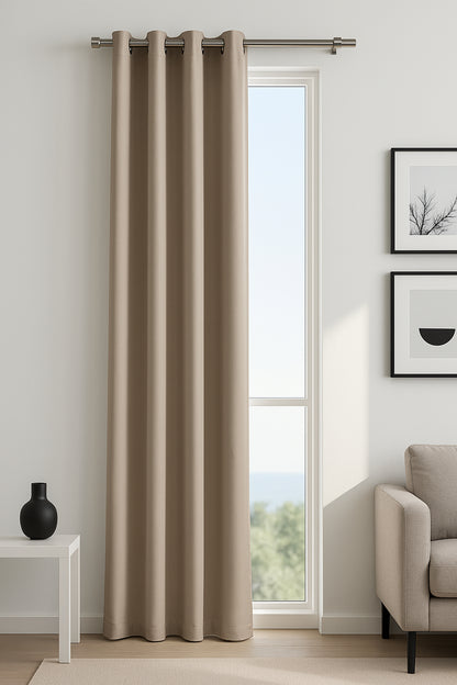 Blackout Halkalı Fon Perde Bej 140x260