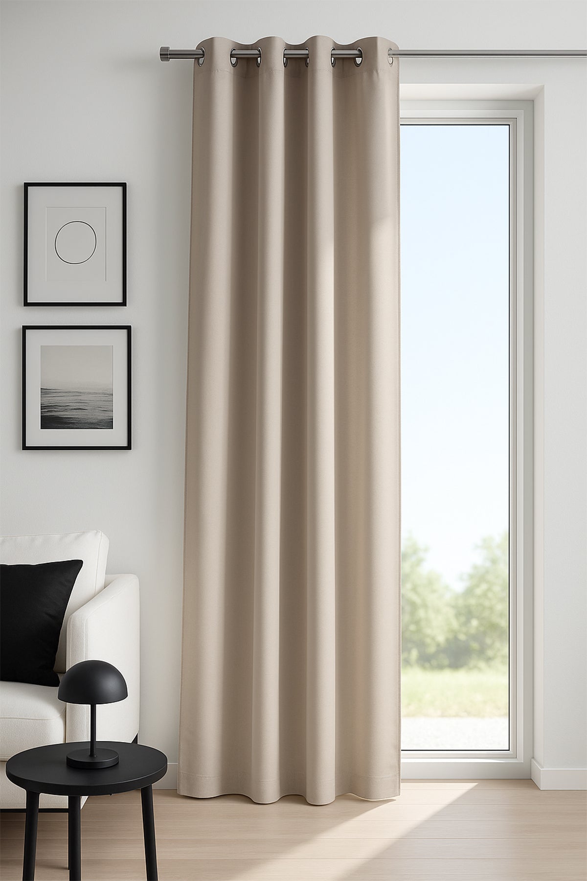 Blackout Halkalı Fon Perde Gri 140x260