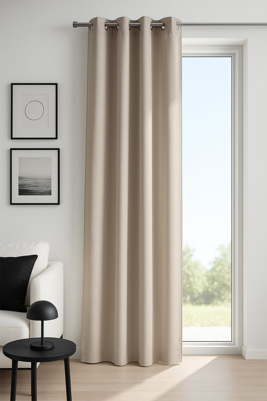 Blackout Halkalı Fon Perde Gri 140x260