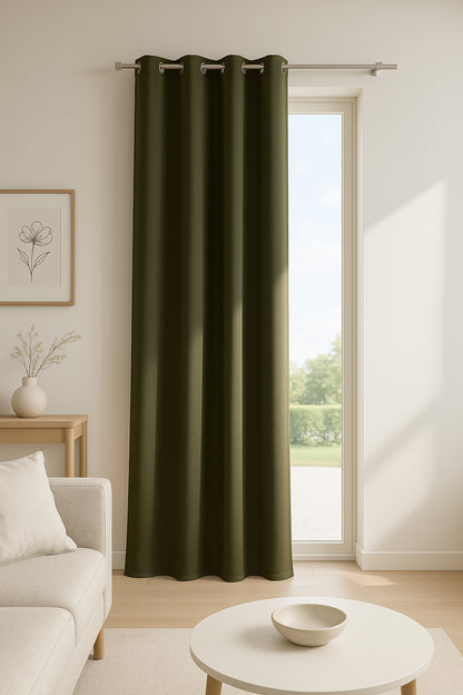 Blackout Halkalı Fon Perde Haki 140x260