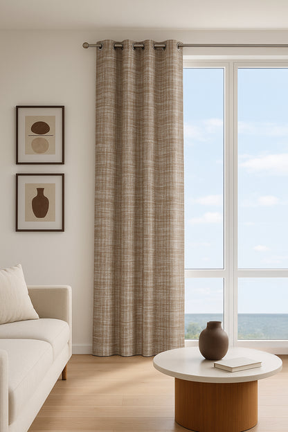 Bologna Halkalı Fon Perde Kahve 140x260