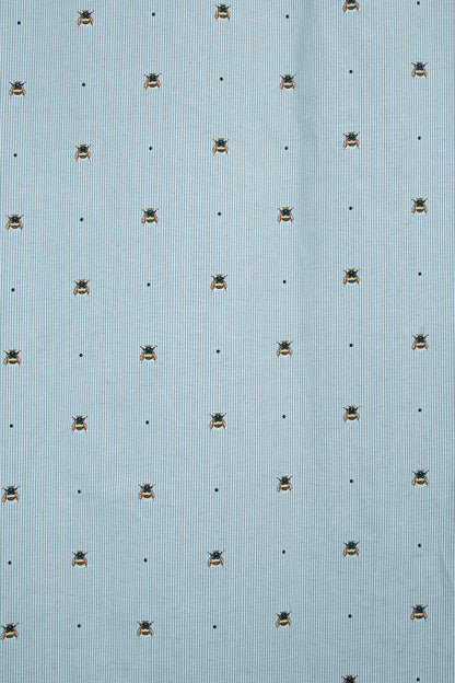 Çocuk Astarlı Fon Perde Arı Desenli Gri V2 135x180