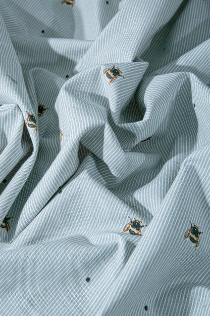 Çocuk Astarlı Fon Perde Arı Desenli Gri V2 135x180