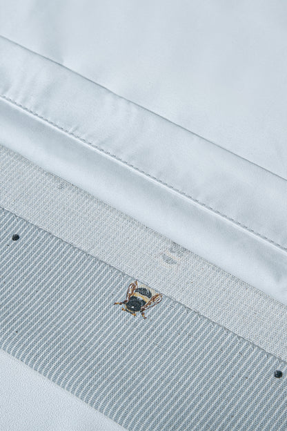 Çocuk Astarlı Fon Perde Arı Desenli Gri V4 180x225