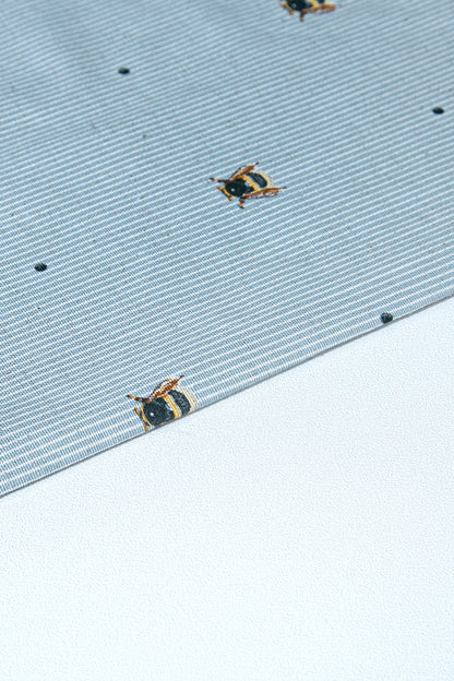 Çocuk Astarlı Fon Perde Arı Desenli Gri 215x180