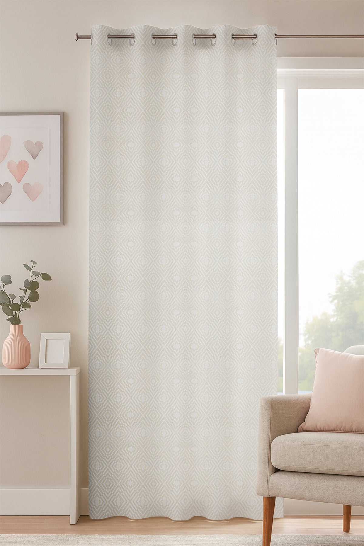 Como Halkalı Fon Perde Krem 140x260