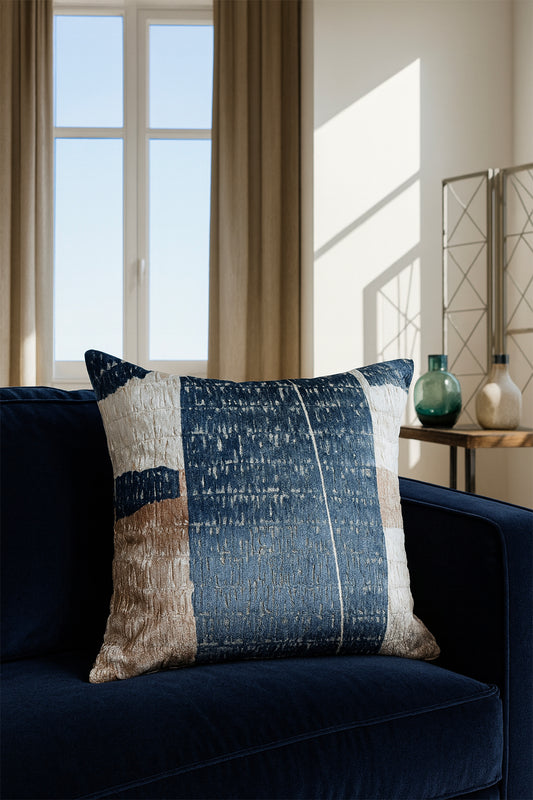 Desenli Kadife Kırlent Kılıfı Yeşil 45x45