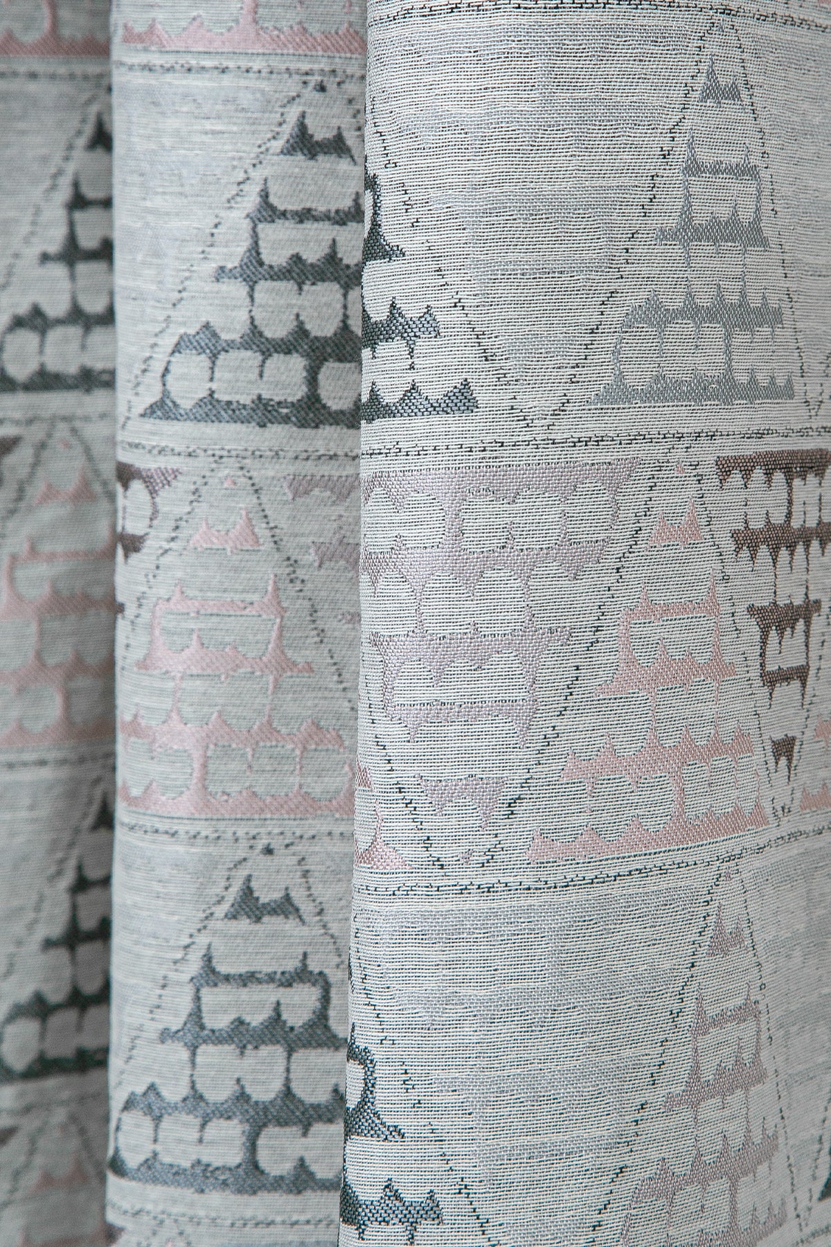 Dessin Halkalı Fon Perde Pudra 140x260