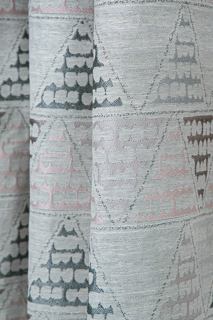 Dessin Halkalı Fon Perde Pudra 140x260