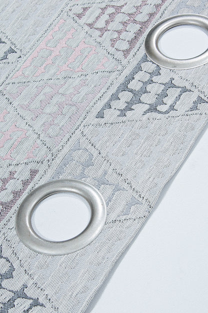 Dessin Halkalı Fon Perde Pudra 140x260