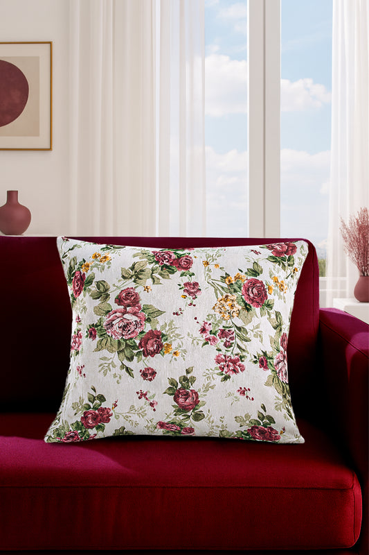 Duck Güllü Kırlent Kılıfı Pudra Sarı V1 45x50