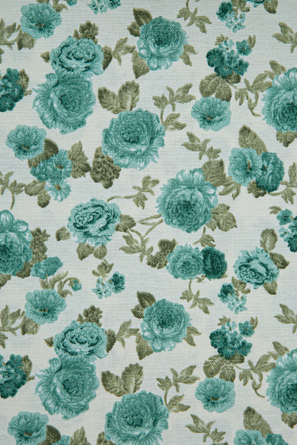 Duck Güllü Kırlent Kılıfı Turkuaz Bej V1 40x40