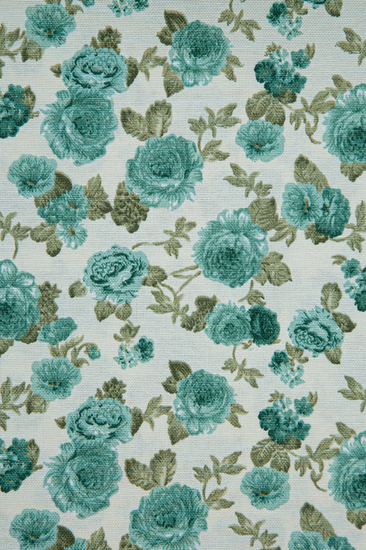 Duck Güllü Kırlent Kılıfı Turkuaz Bej V1 40x40