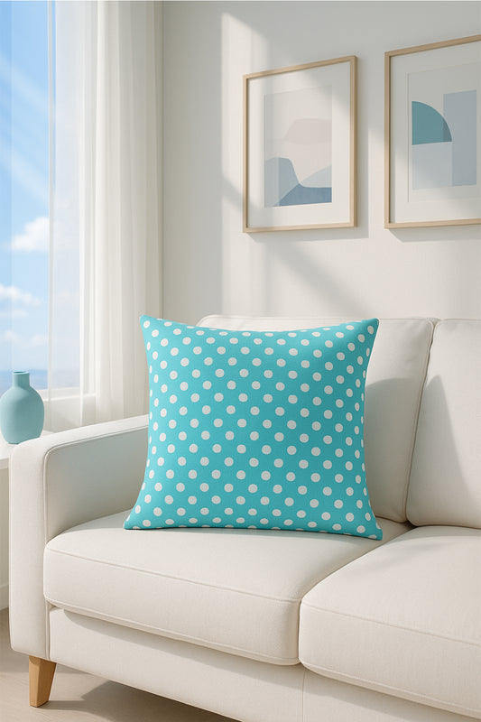 Duck Puantiyeli Kırlent Kılıfı Mavi V1 40x40