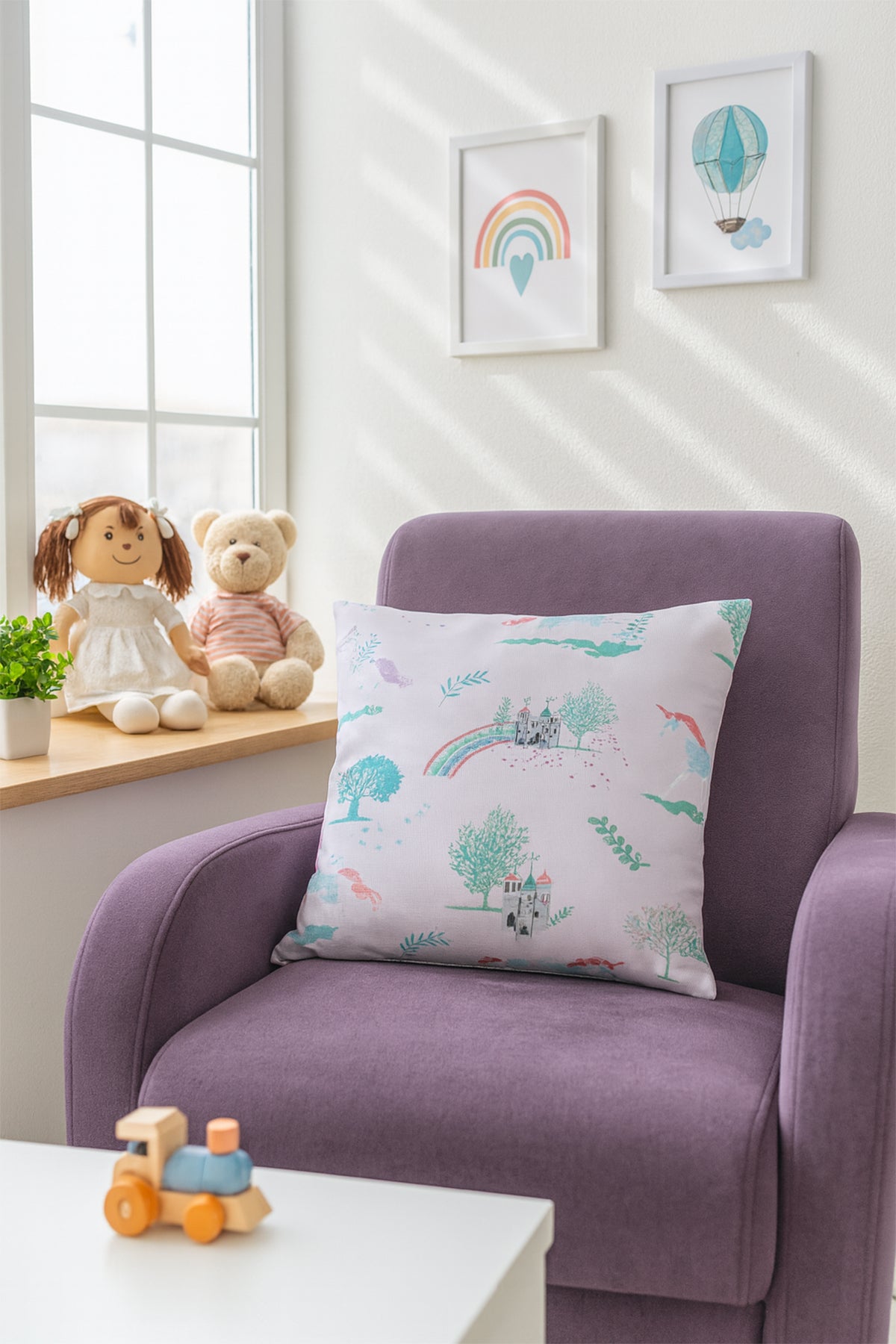 Duck Unicorn Kırlent Kılıfı Pembe 40x40