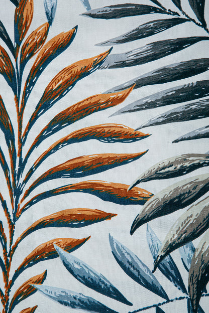 Duck Yapraklı Kırlent Kılıfı Mavi Kiremit V1 35x70