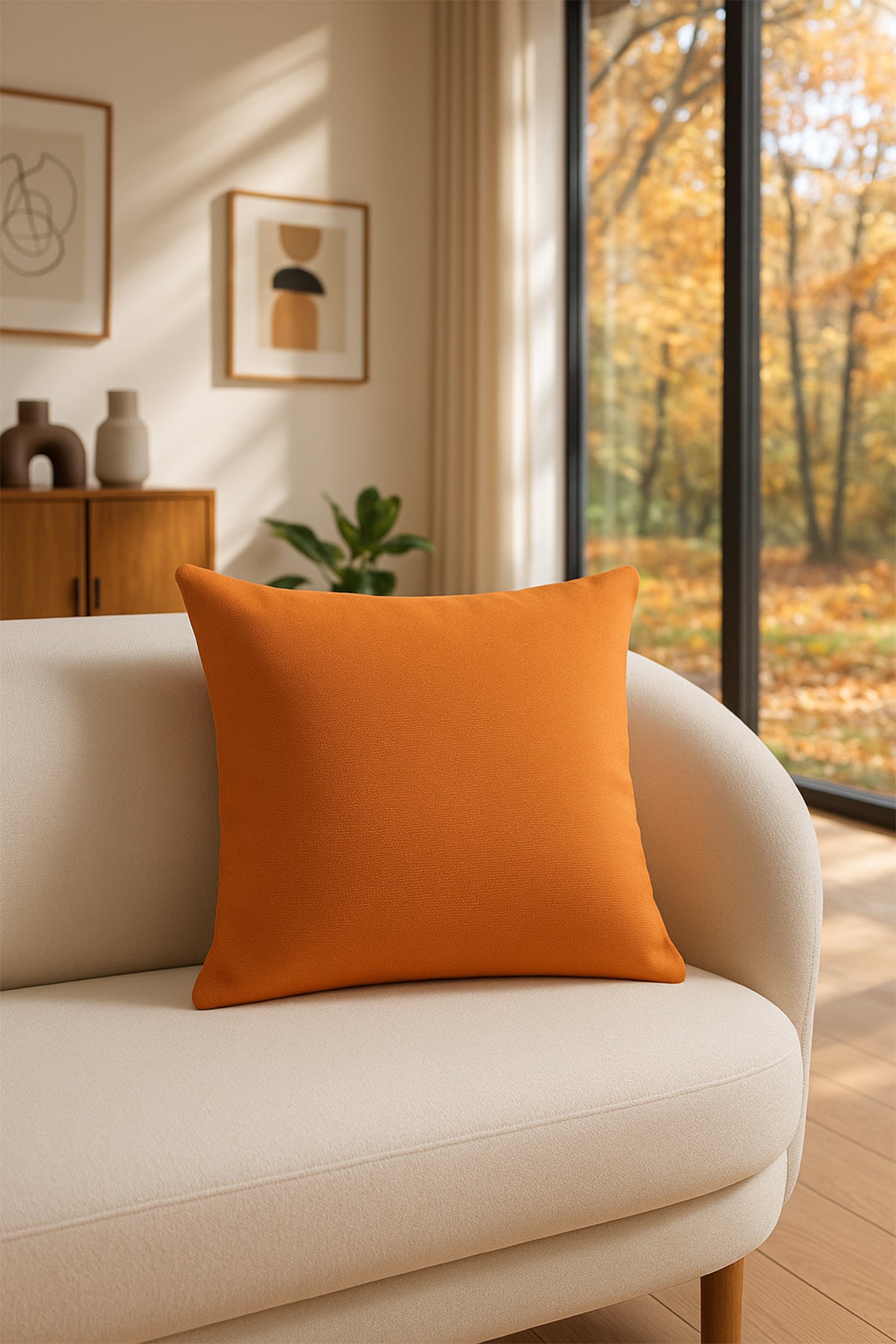 Düz Duck Kırlent Kılıfı Turuncu V1 45x50