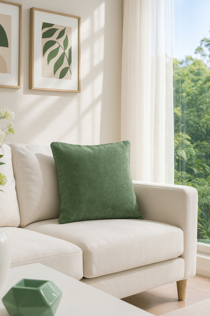 Düz Kadife Kırlent Kılıfı Haki V1 45x45