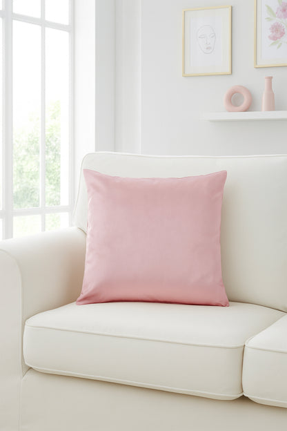 Düz Kadife Kırlent Kılıfı Pudra 50x50