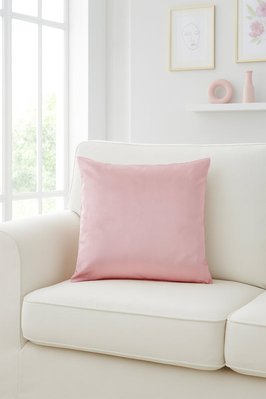 Düz Kadife Kırlent Kılıfı Pudra 50x50