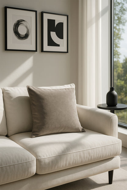 Düz Kadife Kırlent Kılıfı Taş V1 50x50