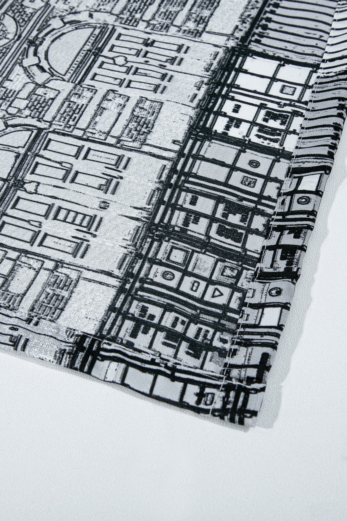 Helsinki Duş Perdesi Siyah Beyaz 180x200