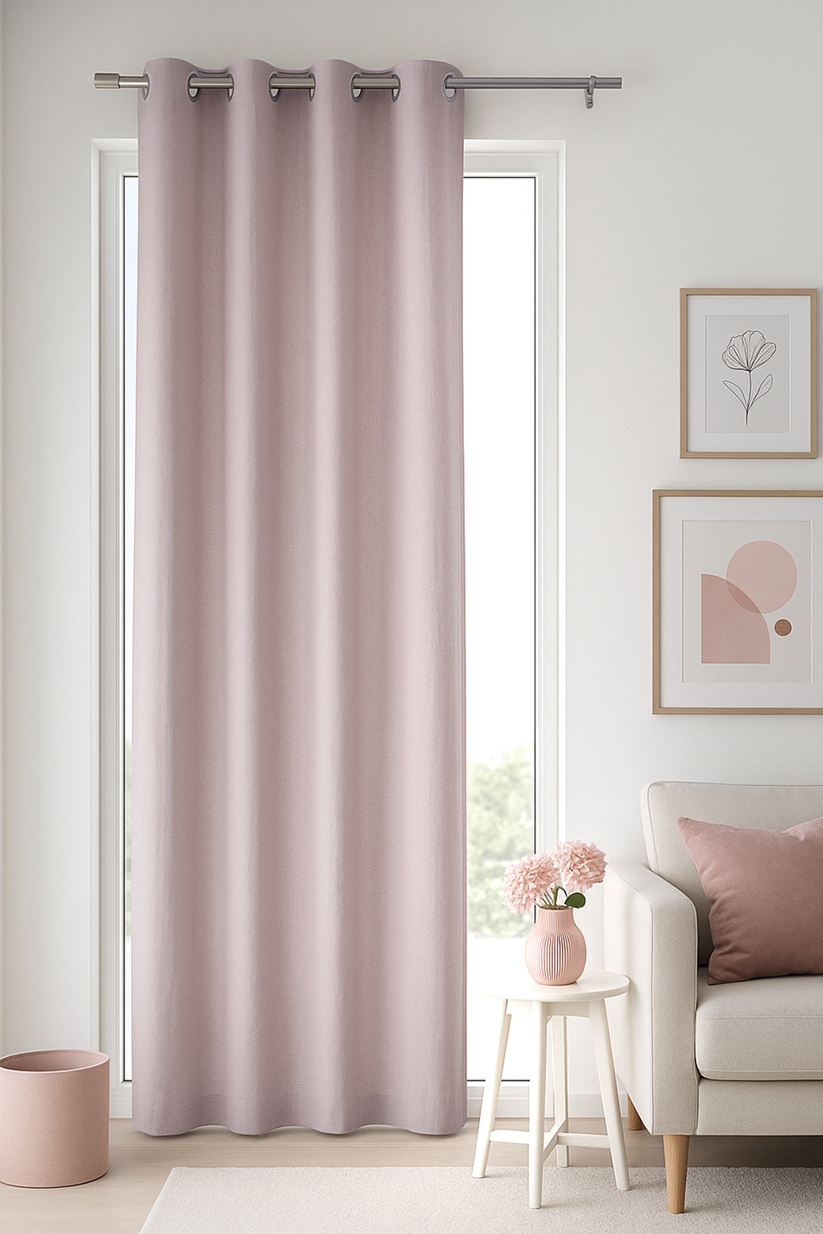 Impulse Halkalı Fon Perde Pudra 140x260