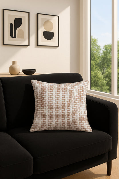 Jakar Kırlent Kılıfı Bej Kahve V1 45x45