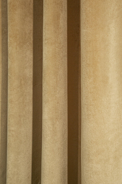 Kadife Halkalı Fon Perde Gold 140x260